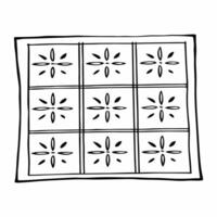 Flat Zero Waste Watercolor Rangoli Grid Tiles concept as Seamless watercolor tiles featuring a grid pattern of Rangoli designs interspersed with zero waste elements like compost bi Squre vector
