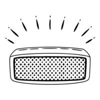Flat Wireless speaker with Bhai Dooj icon concept as A wireless speaker with two glowing holographic symbols floating above representing Bhai Dooj The scene is set on a clean whit Squre vector