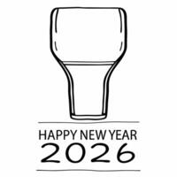 Floating Champagne Bottle Cork concept as An isolated champagne bottle cork floating against a white background symbolizing the anticipation and preparation for Happy New Year 2026 Squre vector