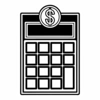 Floating Calculator and Dollar Sign concept as A illustration of a calculator with a dollar sign floating above it isolated on a white background The design highlights fina Squre vector