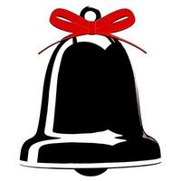 Floating Christmas bell with ribbon isolated on white background concept as A Christmas bell with a bright red ribbon floats in the air symbolizing festive celebrations The clean Squre vector