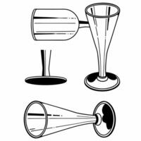 Floating Champagne Flute Base concept as An isolated champagne flute base floating against a white background representing the elegance and sophistication of Happy New Year 2026 T Squre vector