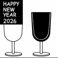 Floating Champagne Flute Rim concept as An isolated champagne flute rim floating against a white background representing the elegance and sophistication of Happy New Year 2026 The Squre vector