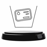 Floating credit card and Cyber Monday price tag podium with copy space concept as A glowing credit card icon and a floating Cyber Monday price tag hover above a clean podium with c Squre vector