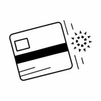Floating credit card with Cyber Monday discount symbol concept as A futuristic credit card floats mid air with a glowing Cyber Monday discount symbol beside it isolated on a white Squre vector