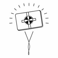 Floating gift card with Cyber Monday sale icon concept as A gift card floats mid air with a glowing Cyber Monday sale icon isolated on a white background The design is perfect for Squre vector