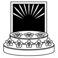 Floating Flower Petals and Tika Podium with Copy Space concept as A modern podium design with floating flower petals and a Bhai Dooj tika leaving the center for copy space The glo Squre vector