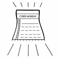Floating glowing shopping receipt with Cyber Monday discounts concept as A glowing shopping receipt floats mid air highlighting Cyber Monday discounts isolated on a white backgroun Squre vector