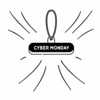 Floating glowing price label with Cyber Monday text concept as A glowing price label floats mid air with Cyber Monday text isolated on a white background The sleek design is idea Squre vector