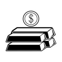 Floating Gold Bars and Dollar Sign concept as A minimalist of gold bars with a dollar sign floating above isolated on a white background The elements appear to be suspended Squre vector