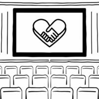 Floating holographic handshake and glowing heart copy space concept as A holographic handshake and a glowing heart float together representing unity and human rights advocacy The Squre vector