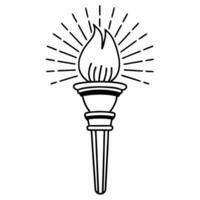 Floating holographic torch with glowing flame white background copy space concept as A holographic torch with a glowing flame symbolizing the eternal fight for human rights The to Squre vector