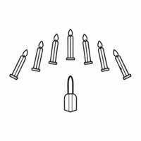 Floating menorah candles and dreidel spinning mid air white background concept as Hanukkah candles and a dreidel spinning in mid air defying gravity all isolated on a white backgro Squre vector