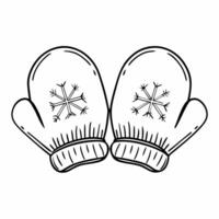 Floating pair of winter mittens with snowflakes isolated on white concept as A pair of cozy winter mittens adorned with snowflake patterns gently floating as if suspended in gravit Squre vector