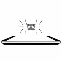 Floating shopping cart and glowing sale tag frame with copy space for Cyber Monday concept as A floating shopping cart icon and a glowing sale tag create a sleek futuristic border Squre vector