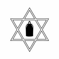 Floating Star of David and oil jug in mid air isolated on white background concept as A Star of David and an oil jug float mid air defying gravity both isolated on a white backgrou Squre vector