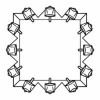 Floating Star of David and dreidel symbols on border frame copy space concept as A floating Star of David and dreidel symbols form the corners of this border frame leaving ample co Squre vector