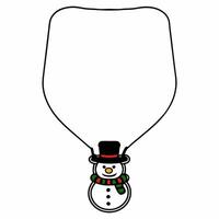 Floating snowman with scarf and hat isolated on white background concept as A cute snowman with a colorful scarf and hat floats in mid air symbolizing festive winter fun Perfect f Squre vector