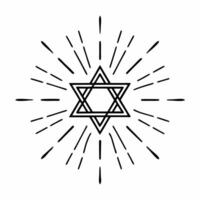 Floating Star of David with swirling blue light on white background concept as A glowing Star of David surrounded by swirling blue light floating weightlessly on a white background Squre vector