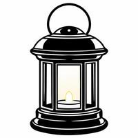 Floating winter lantern with glowing light isolated on white background concept as A glowing winter lantern floats in the air emitting a soft warm light Perfect for cozy winter pr Squre vector