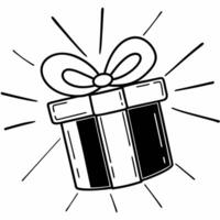 Flying Christmas gift box with ribbon isolated on white background concept as A Christmas gift box wrapped in a colorful ribbon floats gently in mid air creating a festive and cele Squre vector