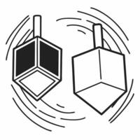 Flying dreidel and gelt with motion blur effect white background concept as A dreidel and gelt appear to float in mid air with a motion blur effect to give the impression of spinni Squre vector