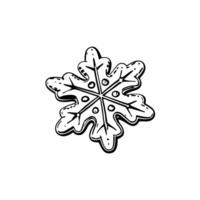 Flying gingerbread cookie with frosting isolated on white background concept as A gingerbread cookie with intricate frosting details floats mid air giving a festive and fun winter Squre vector