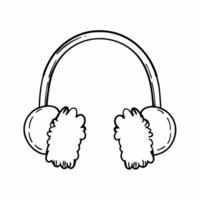 Flying pair of earmuffs with fur detailing isolated on white concept as A pair of winter earmuffs with soft fur detailing floats weightlessly in the air symbolizing warmth and comf Squre vector