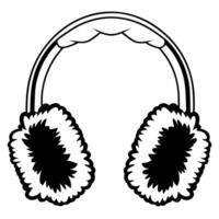 Flying pair of earmuffs with fur detailing isolated on white concept as A pair of winter earmuffs with soft fur detailing floats weightlessly in the air symbolizing warmth and comf Squre Set 2 vector