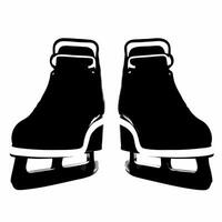 Flying pair of ice skates with glowing edges isolated on white concept as A pair of ice skates floating effortlessly with glowing neon edges giving a futuristic weightless appearan Squre vector