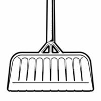 Flying snow shovel with icy grip isolated on white background concept as A snow shovel with an icy grip floats in mid air as if ready for action The clean design symbolizes winter Squre vector