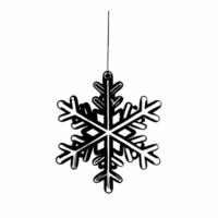 Flying snowflake with intricate crystal structure isolated on white concept as A single intricately designed snowflake floating in mid air giving a sense of weightlessness and deli Squre vector