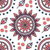 Folk art seamless pattern with tribal symbols and geometric shapes for a dynamic energetic cultural aesthetic concept as Dynamic folk art pattern with tribal symbols and geometric Squre vector