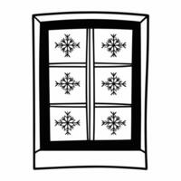 Frosted window icon with snowflakes isolated on white concept as A frosted window with snowflakes vectorized and isolated on a white background This clean and sharp design is idea Squre vector