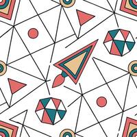 Futuristic techno geometric seamless pattern featuring interconnected triangles and hexagons creating a dynamic digital space concept as A digital design featuring interconnected t Squre vector