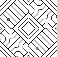 Generate diamond lattice circuits connecting linear microchips bold white background delivering high tech geometric style concept as Diamond lattice circuits link microchips in lin Squre vector