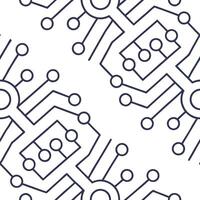 Generate geometric circuit boards with soft neon glows on seamless tile isolating white zones for dynamic contrast concept as Elevate high tech aesthetics with refined lines and co Squre vector