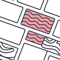 Generate repeated wave stripes overlaying slim neon lines framed by bright white blocks for a crisp futuristic layout concept as Wave stripes overlay narrow neon lines bright white Squre vector