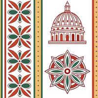 Generate modern seamless patterns using ethnic repeats including traditional motifs and regional colors for multicultural branding concept as Blend regional colors and traditional Squre vector