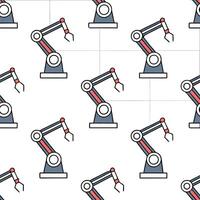 Generate seamless tile layouts featuring robotic arms mechanized joints subtle neon highlights and pristine white space for cosmic engineering flair concept as Mechanized robotic a Squre vector
