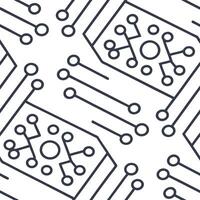 Generate seamless tile patterns featuring abstract circuit board elements and digital glitch effects with isolated white balance for tech visuals concept as Blend abstract circuit Squre Set 2 vector