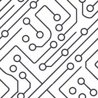 Generate seamless tile patterns incorporating minimalist circuit board designs and abstract electronic traces with isolated white balance for tech UI concept as Fuse minimalist cir Squre Set 2 vector