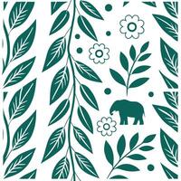 Generate seamless tile patterns using ethnic repeats incorporating animal and nature motifs for sustainable and eco friendly branding concept as Merge animal and nature symbols in Squre Set 3 vector