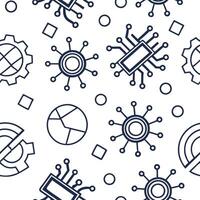 Generate seamless tile patterns with futuristic technology motifs using isolated white backgrounds for clear clean branding solutions concept as Utilize futuristic technology desig Squre Set 2 vector