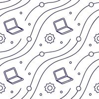 Generate swirling tile patterns contrasting floating tech icons and lines in white voids aimed at exciting forward driven product or brand expansions concept as Scatter iconic tech Squre vector
