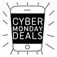 Glossy background of Cyber Monday deals on a glowing smartphone screen concept as A glossy background featuring a smartphone screen with glowing Cyber Monday deals The sleek desig Squre vector