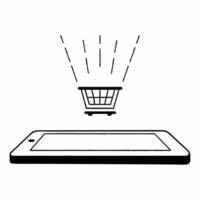 Glossy background of floating shopping cart and glowing email notifications concept as A glossy background showcasing a floating shopping cart icon with glowing email notifications Squre vector