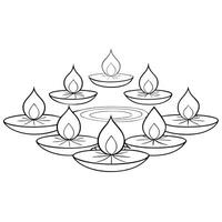 Glossy background of Labh Pancham diya arrangement on water concept as A glossy and serene background featuring a floating arrangement of diyas on water for Labh Pancham The diyas Squre Set 4 vector