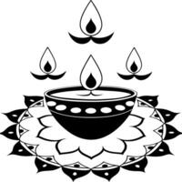 Glossy background of Labh Pancham rangoli with oil lamps concept as A glossy and vibrant background showcasing a colorful rangoli design with oil lamps for Labh Pancham The rangol Squre vector