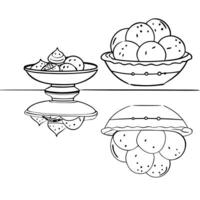 Glossy background of Labh Pancham sweets and treats concept as A glossy and delightful background featuring an assortment of traditional sweets and treats arranged for Labh Pancham Squre Set 2 vector